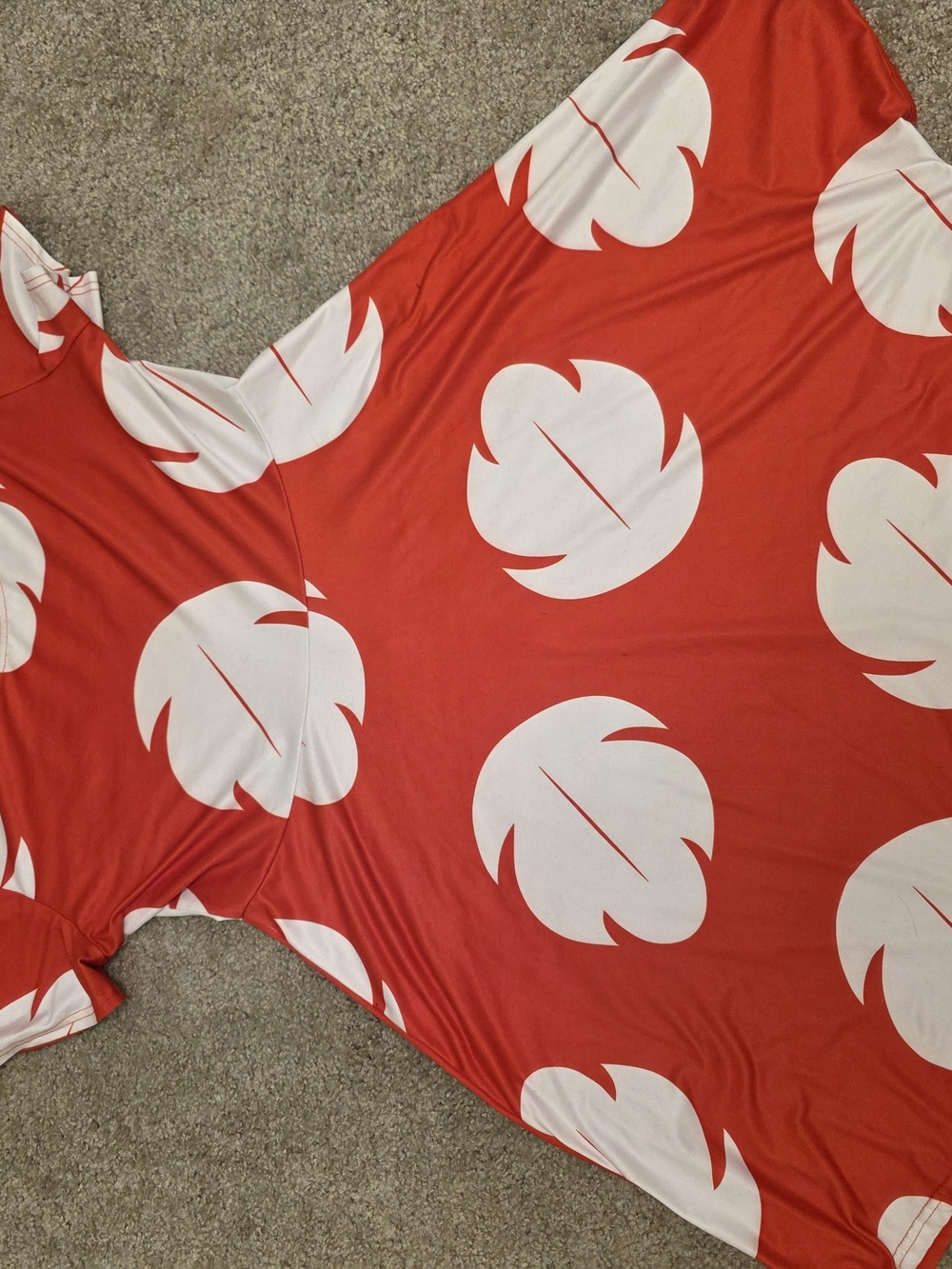 Women's Lilo Costume XL Red and White Floral-Print DRESS